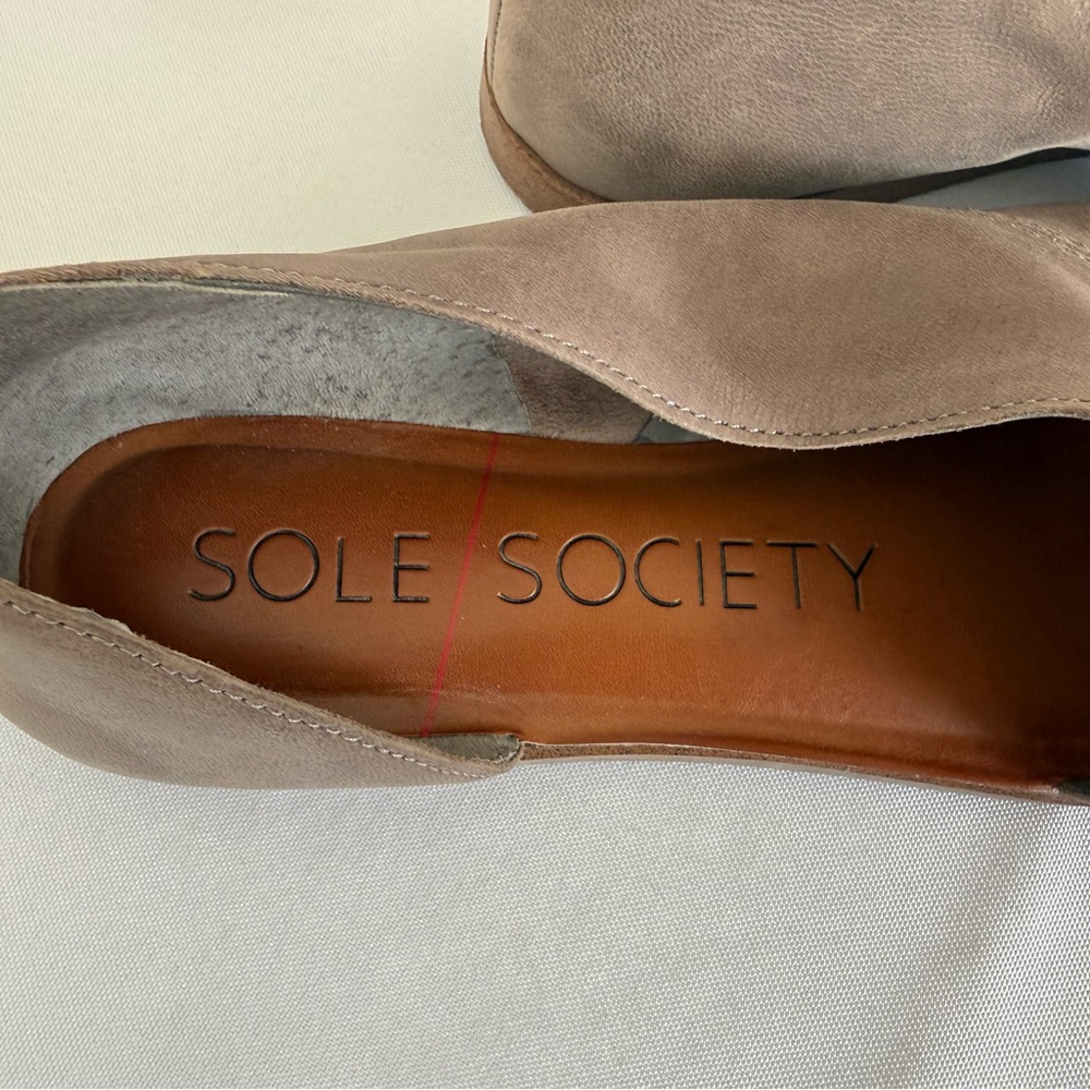 Sole Society Women's Gray Open-Toe Flats - Picture 3 of 6